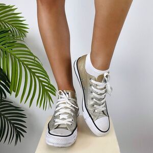Vintage Y2K Indie Grunge Metallic Converse Chuck Taylor Women's Sneakers / Sz: 7